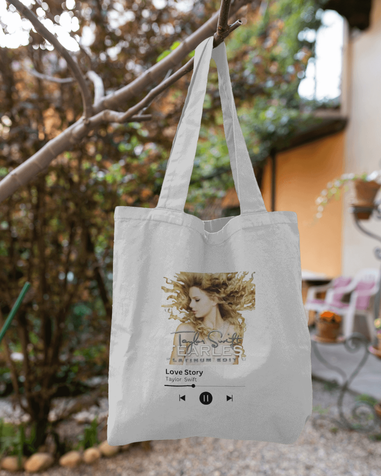 "LOVE STORY" BY TAYLOR SWIFT TOTE BAG ZIPPER