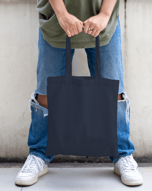 NAVY BLUE TOTE BAG WITH ZIP