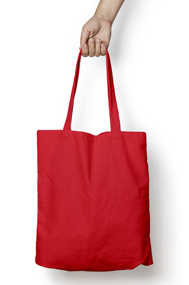 RED TOTE BAG WITH ZIP